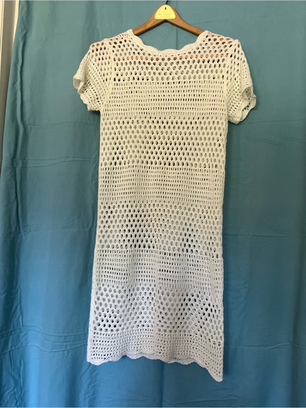 Cream Crochet Short-Sleeve Dress - Lightweight Beach Cover-Up